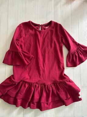 RuffleButts Burgundy Twirl Dress Size 5 VGUC